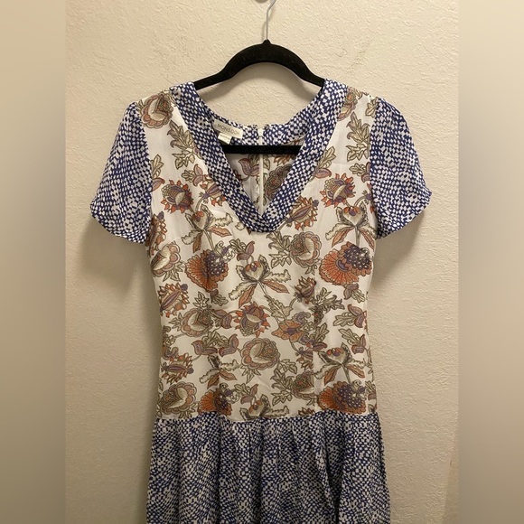 Monsoon Ragdoll Style Contrast Print Short Sleeve Tunic Dress Size 6 - Picture 2 of 8